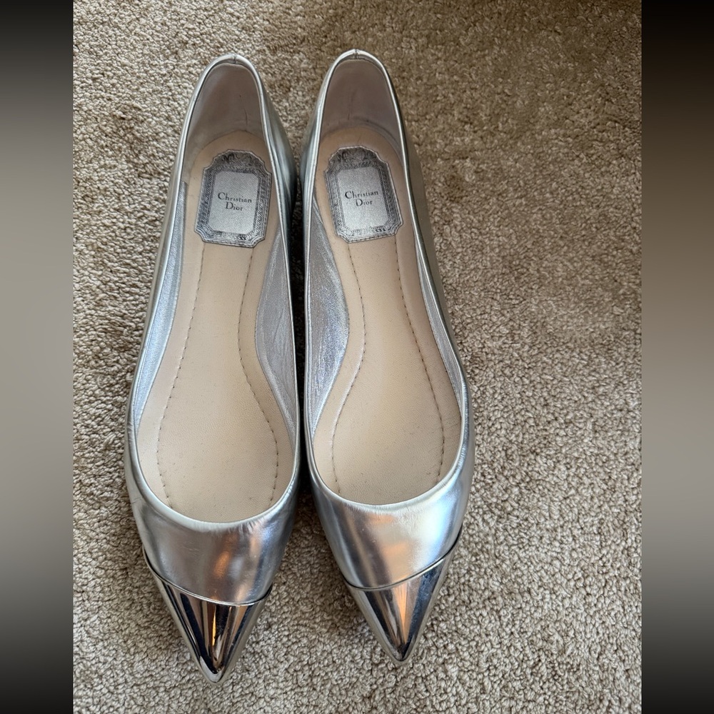 Dior Silver Women's Ballet Flats